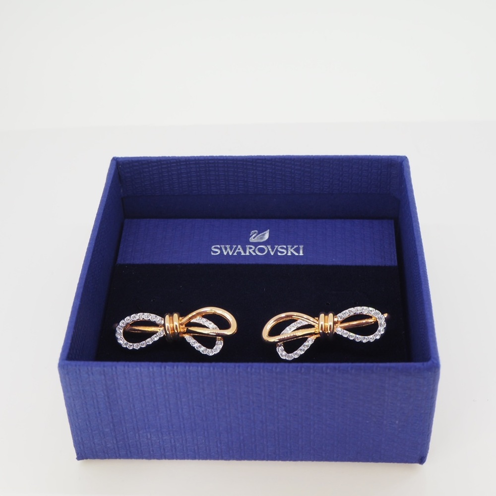 Swarovski Lifelong Bow Pierced Earrings Dress, Crystal Authentic 5447089 - Picture 3 of 6